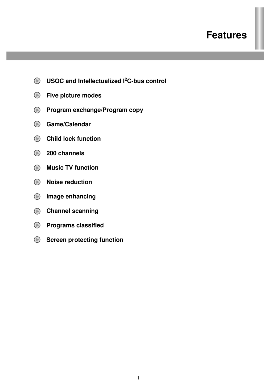 Palsonic 5140TS owner manual Features 