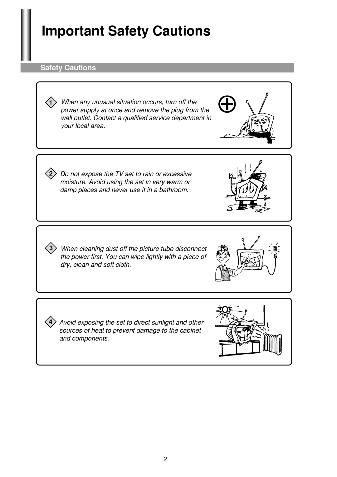 Palsonic 5160G owner manual Important Safety Cautions 