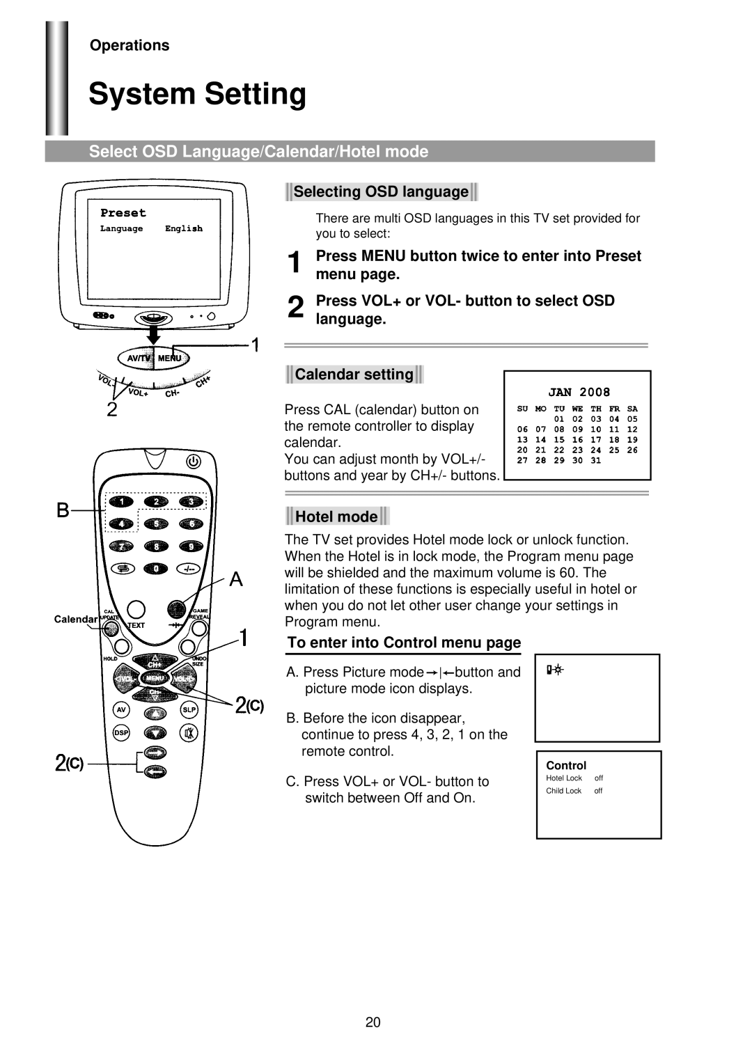 Palsonic 5180G owner manual Off off 