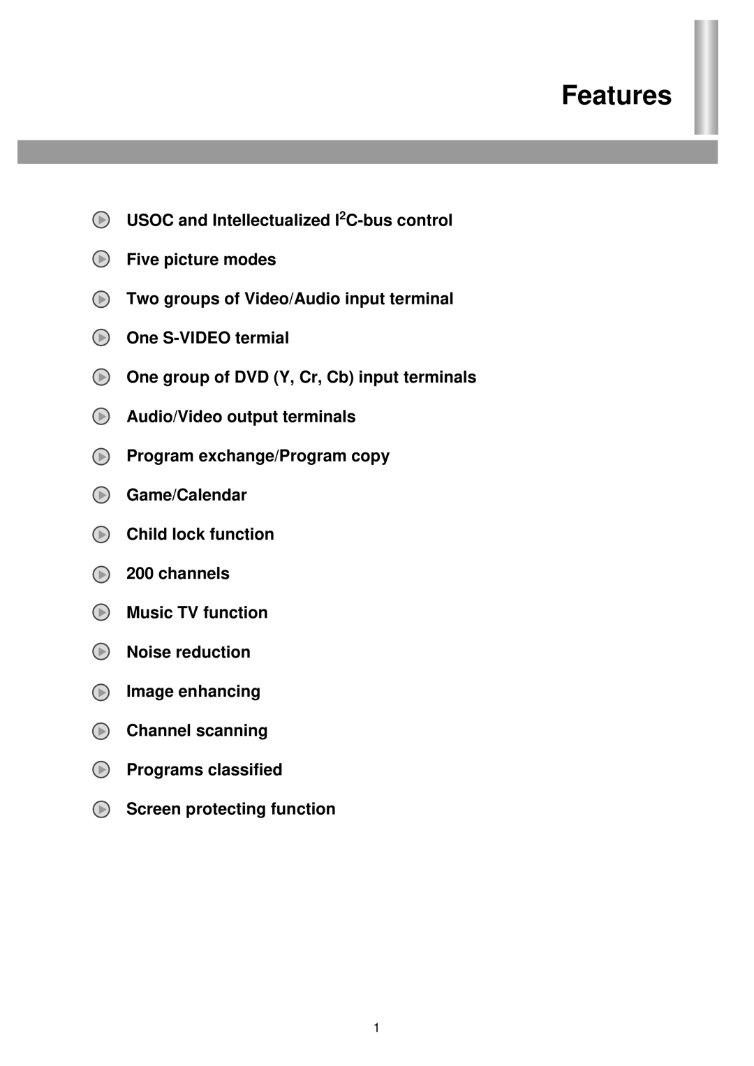 Palsonic 6125TS owner manual Features 