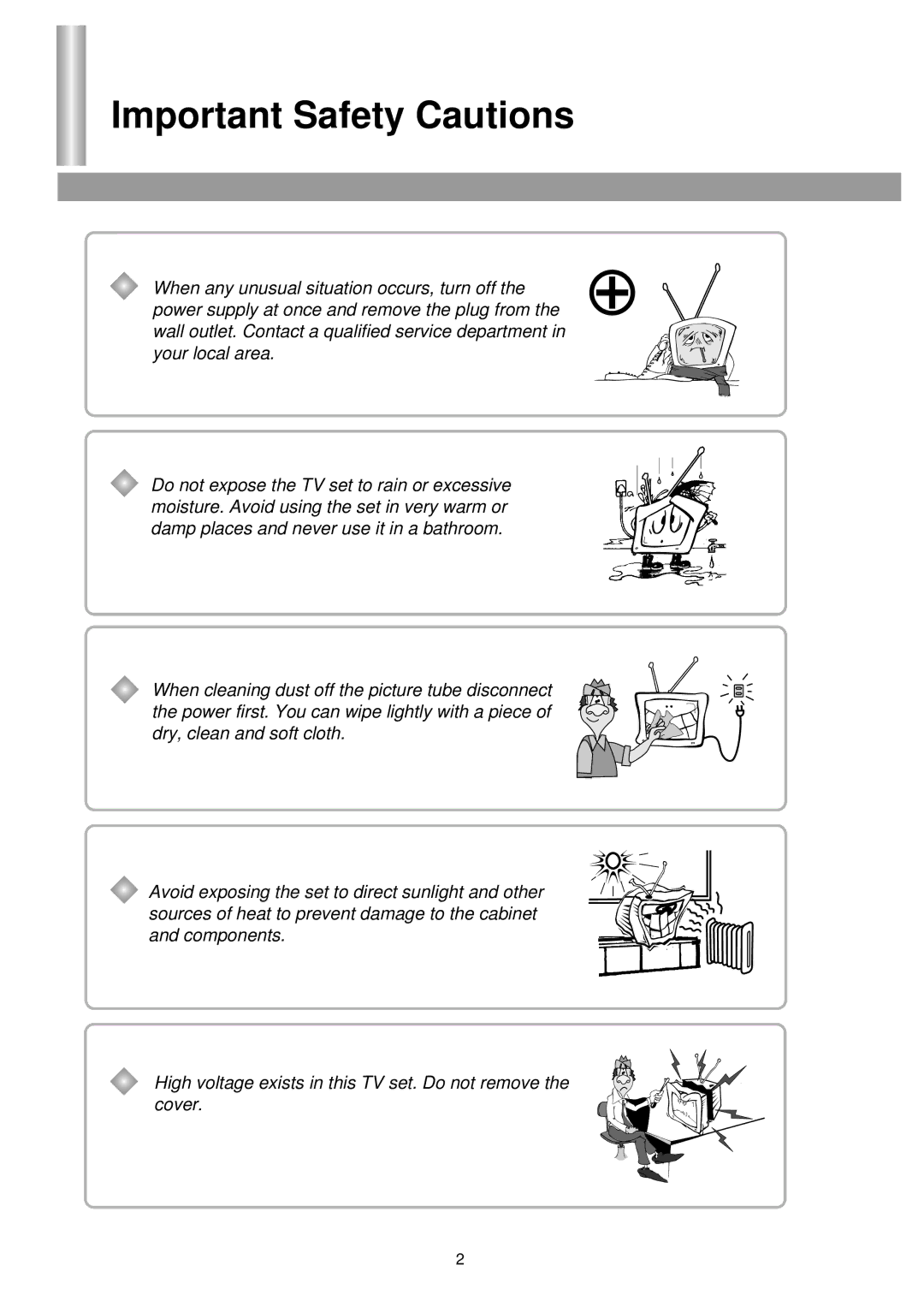 Palsonic 6125TS owner manual Important Safety Cautions 