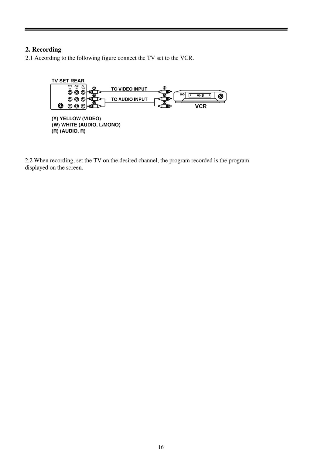 Palsonic 6159 owner manual Recording 