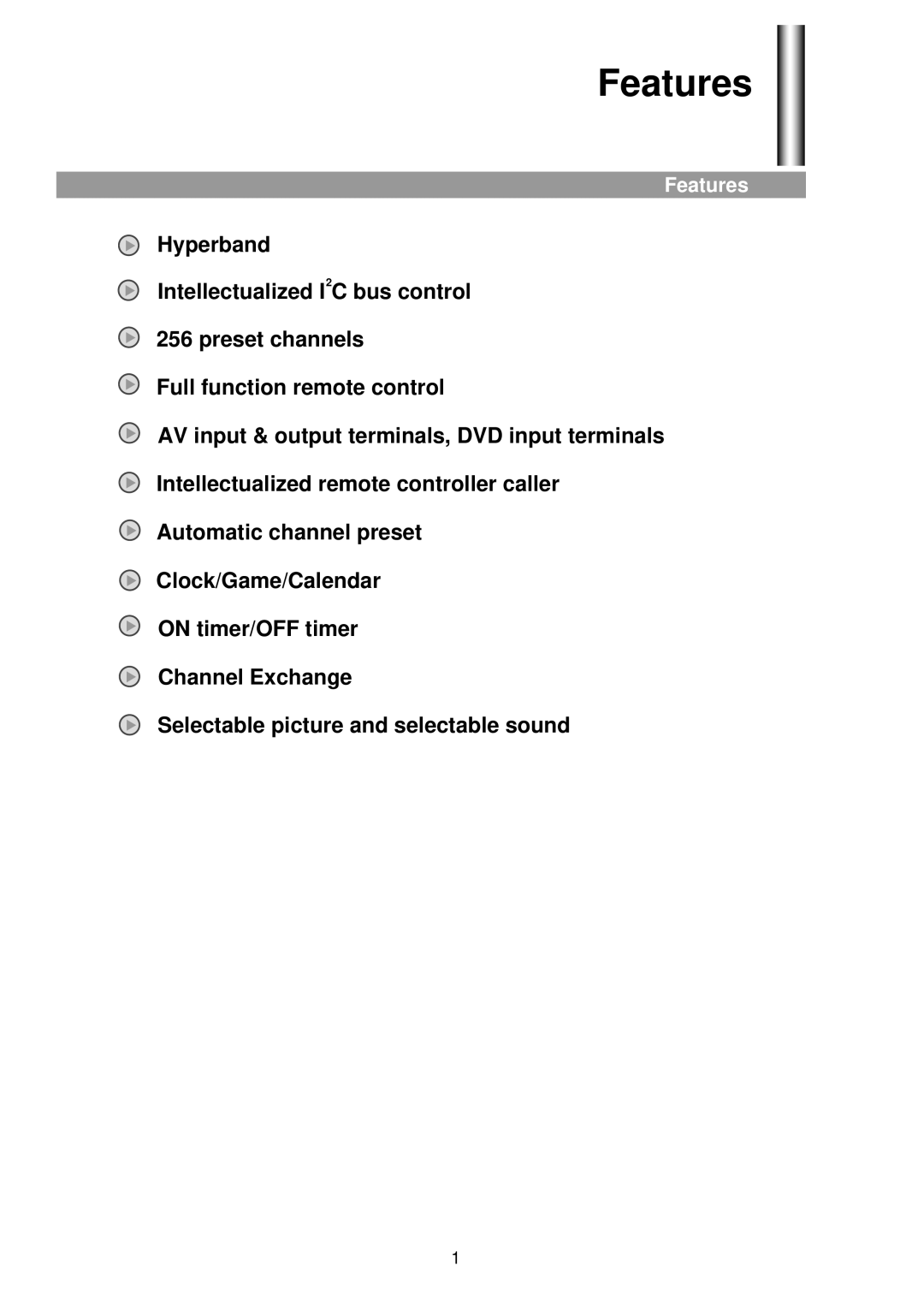 Palsonic 6825G owner manual Features 