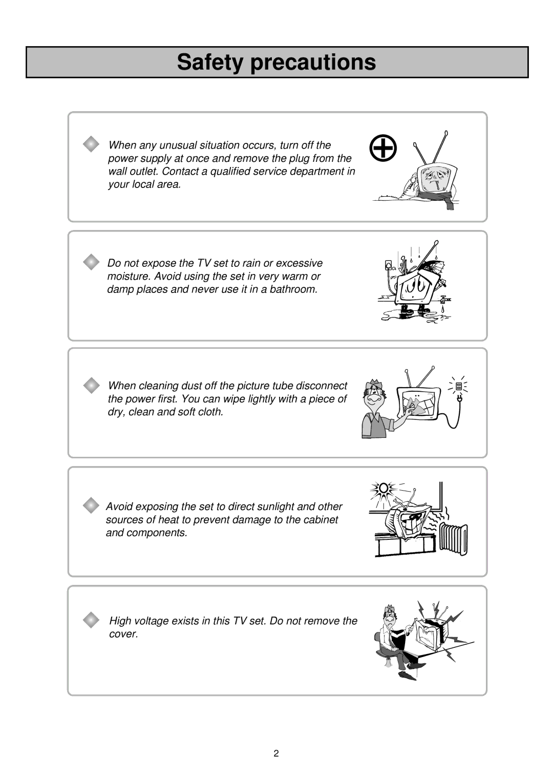 Palsonic 6830TG owner manual Safety precautions 