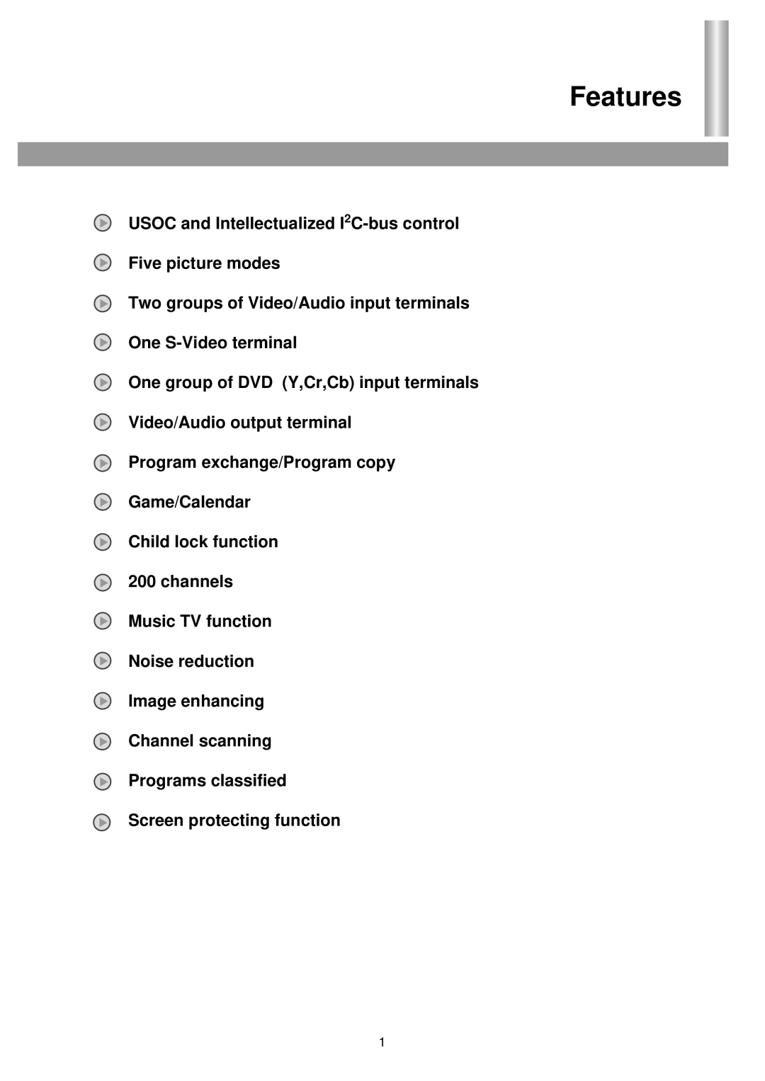 Palsonic 6840TS owner manual Features 