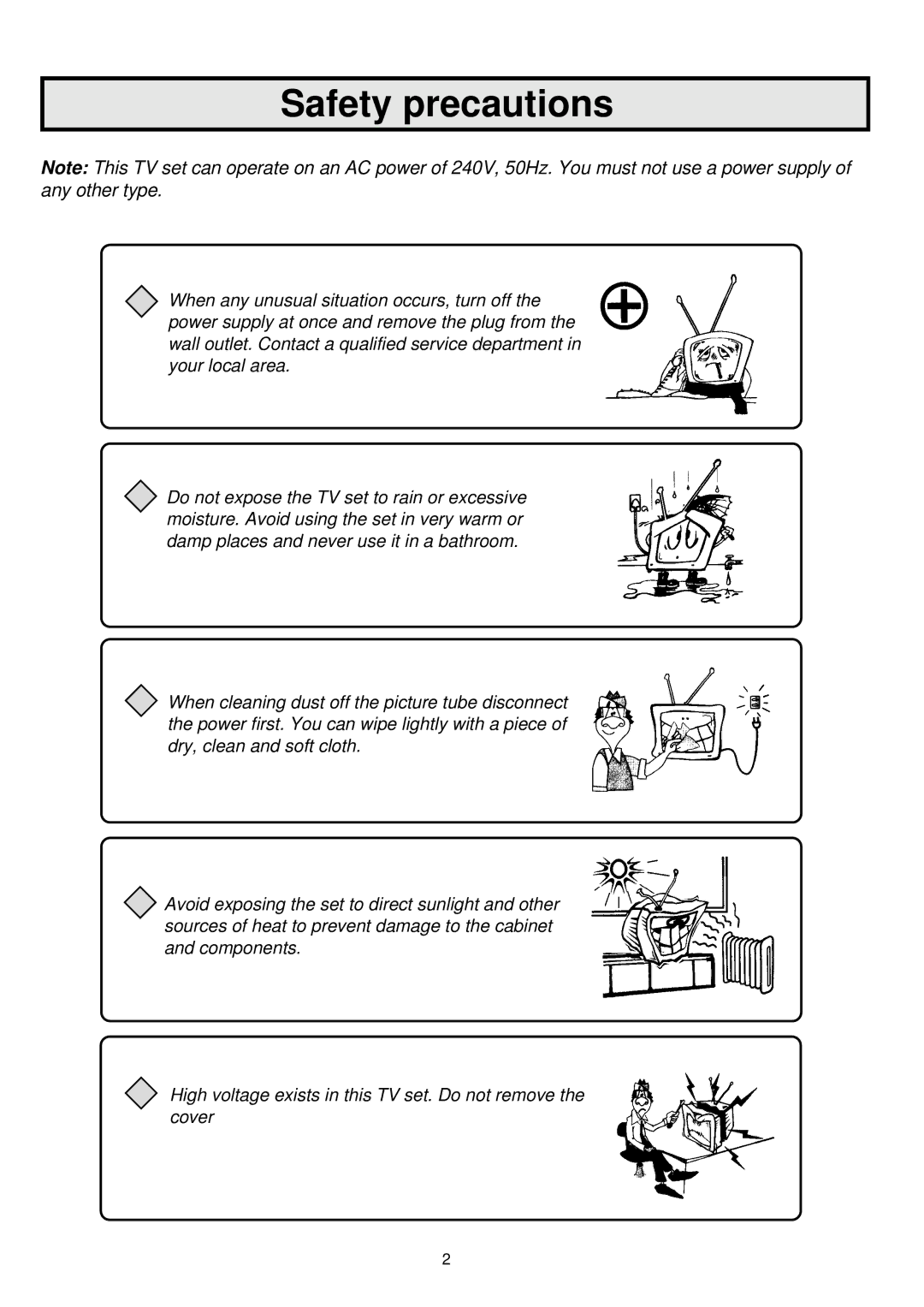 Palsonic 6845PFST owner manual Safety precautions 