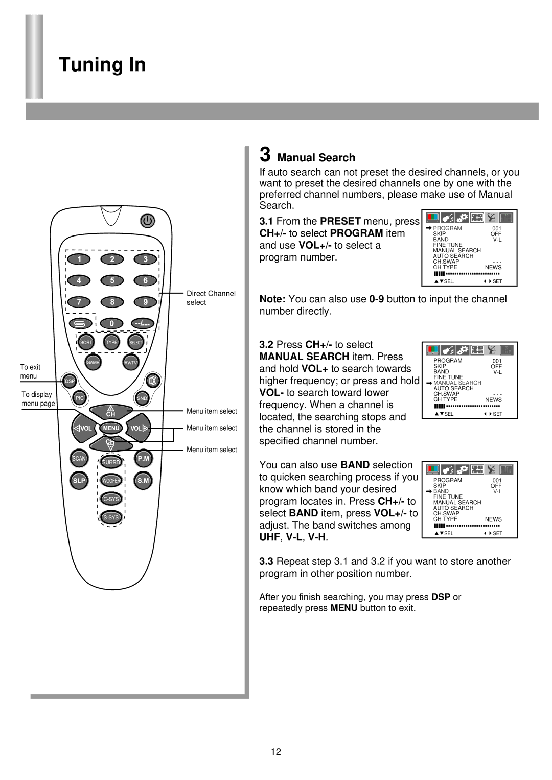 Palsonic 6850PF owner manual Manual Search 