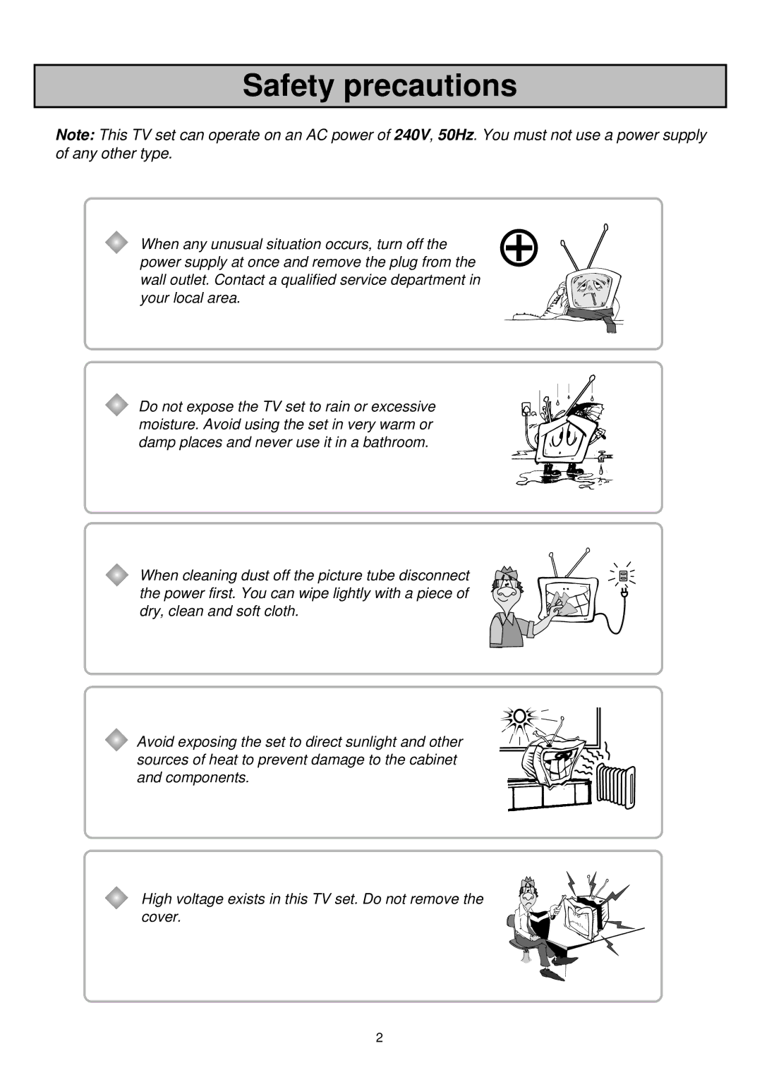 Palsonic 6850TKPF owner manual Safety precautions 