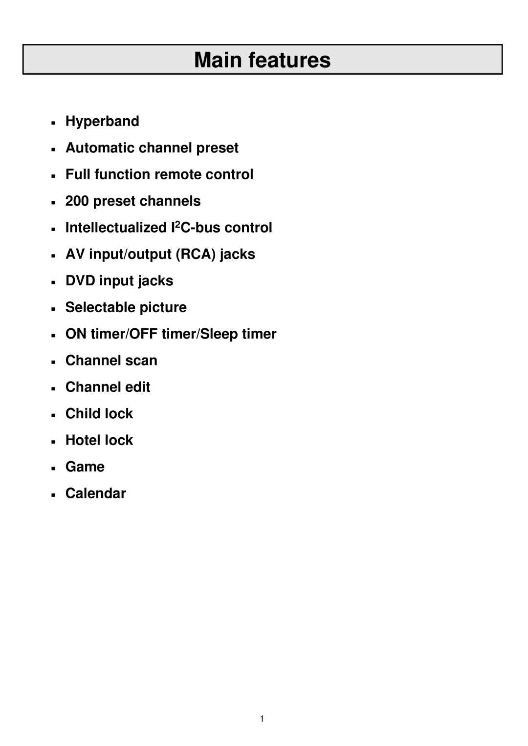 Palsonic 6860PFST owner manual Main features 