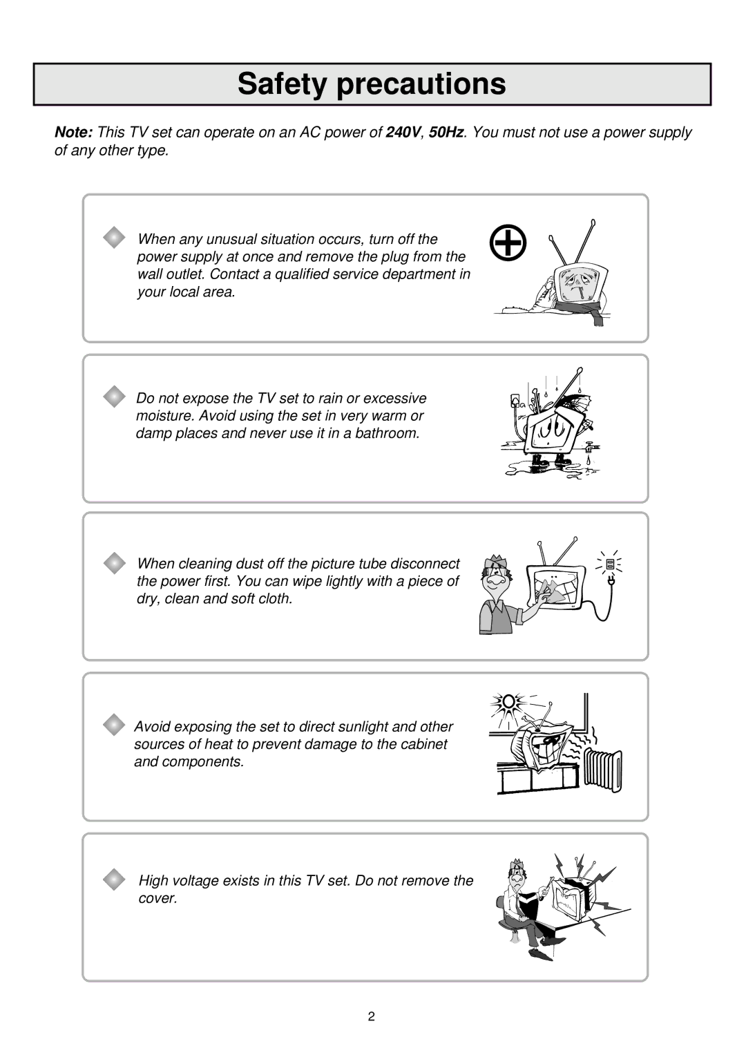 Palsonic 6860PFST owner manual Safety precautions 