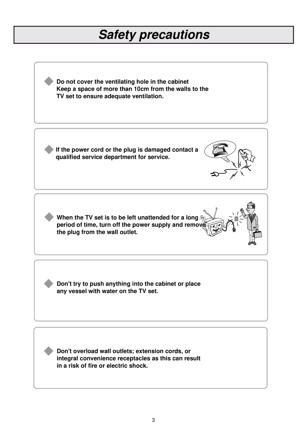 Palsonic 6860PFST owner manual Safety precautions 