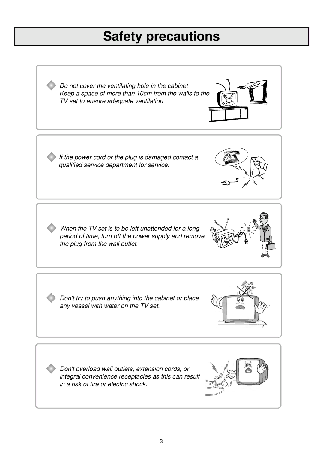 Palsonic 6865PFST owner manual Safety precautions 