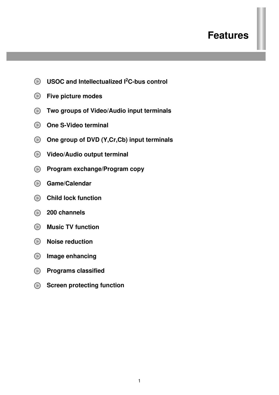 Palsonic 6875PF owner manual Features 