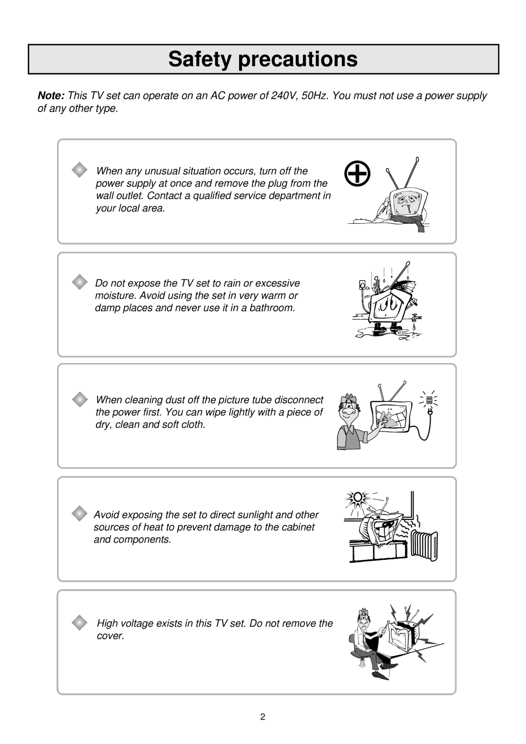 Palsonic 7610WSPF owner manual Safety precautions 