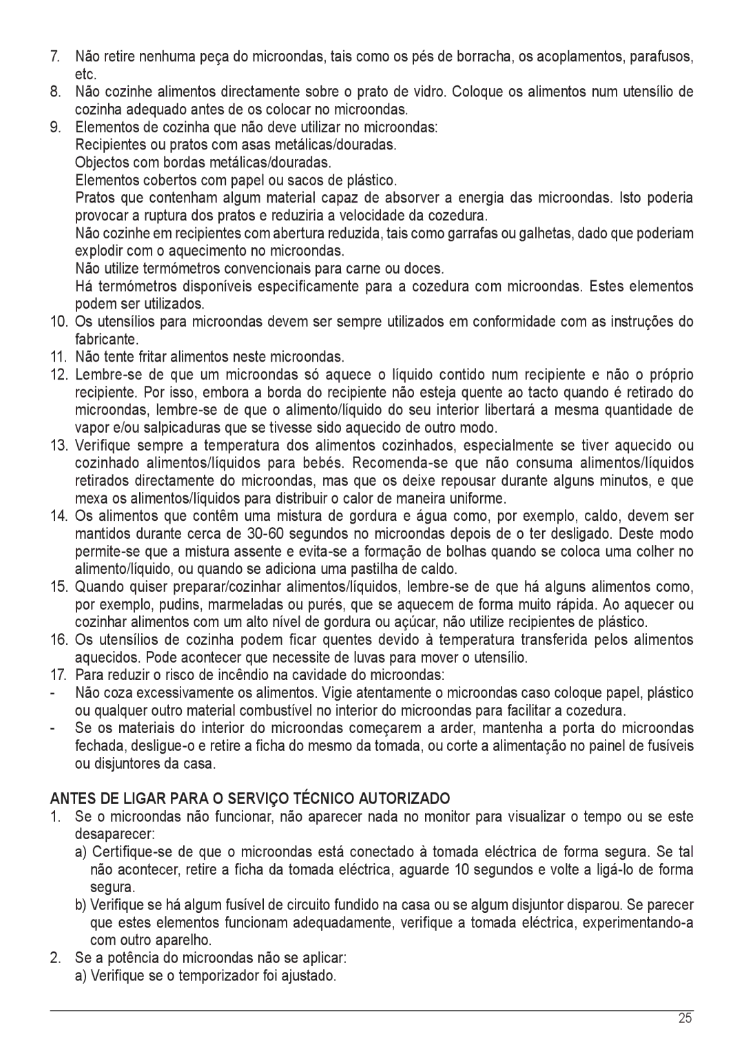 Palsonic COD. 30537 manual Antes DE Ligar Para O Serviço Técnico Autorizado 