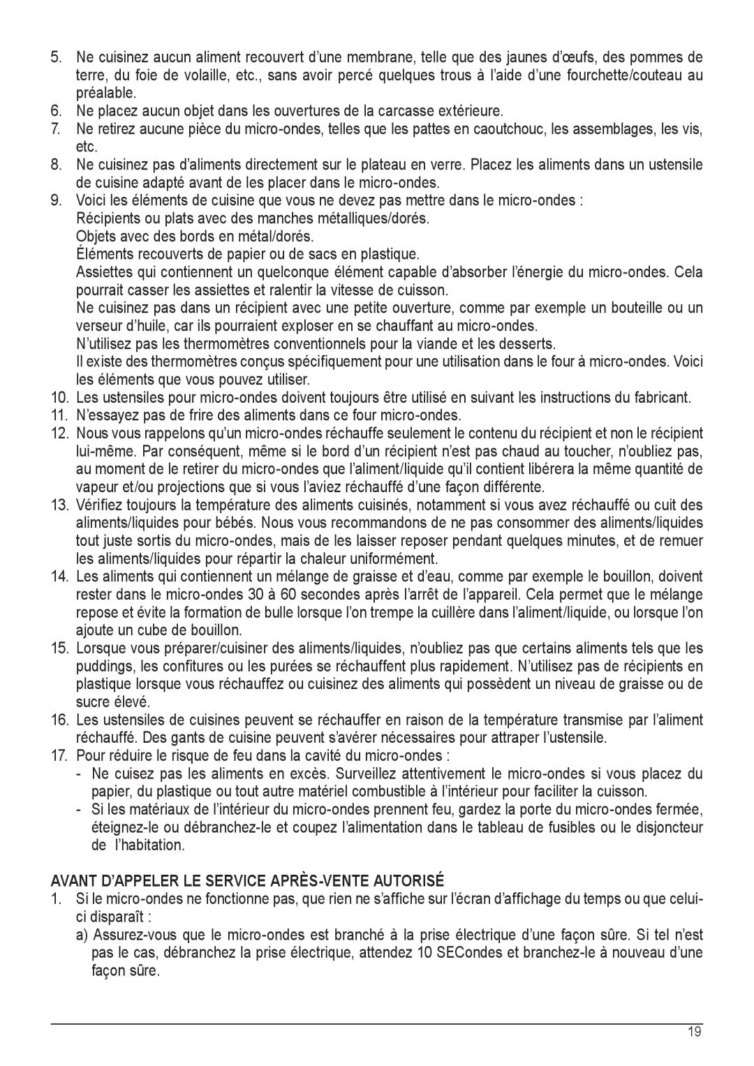 Palsonic COD. 30537 manual Avant D’Appeler Le Service Après-Vente Autorisé 