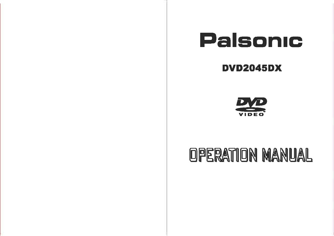 Palsonic DVD2045DX manual 