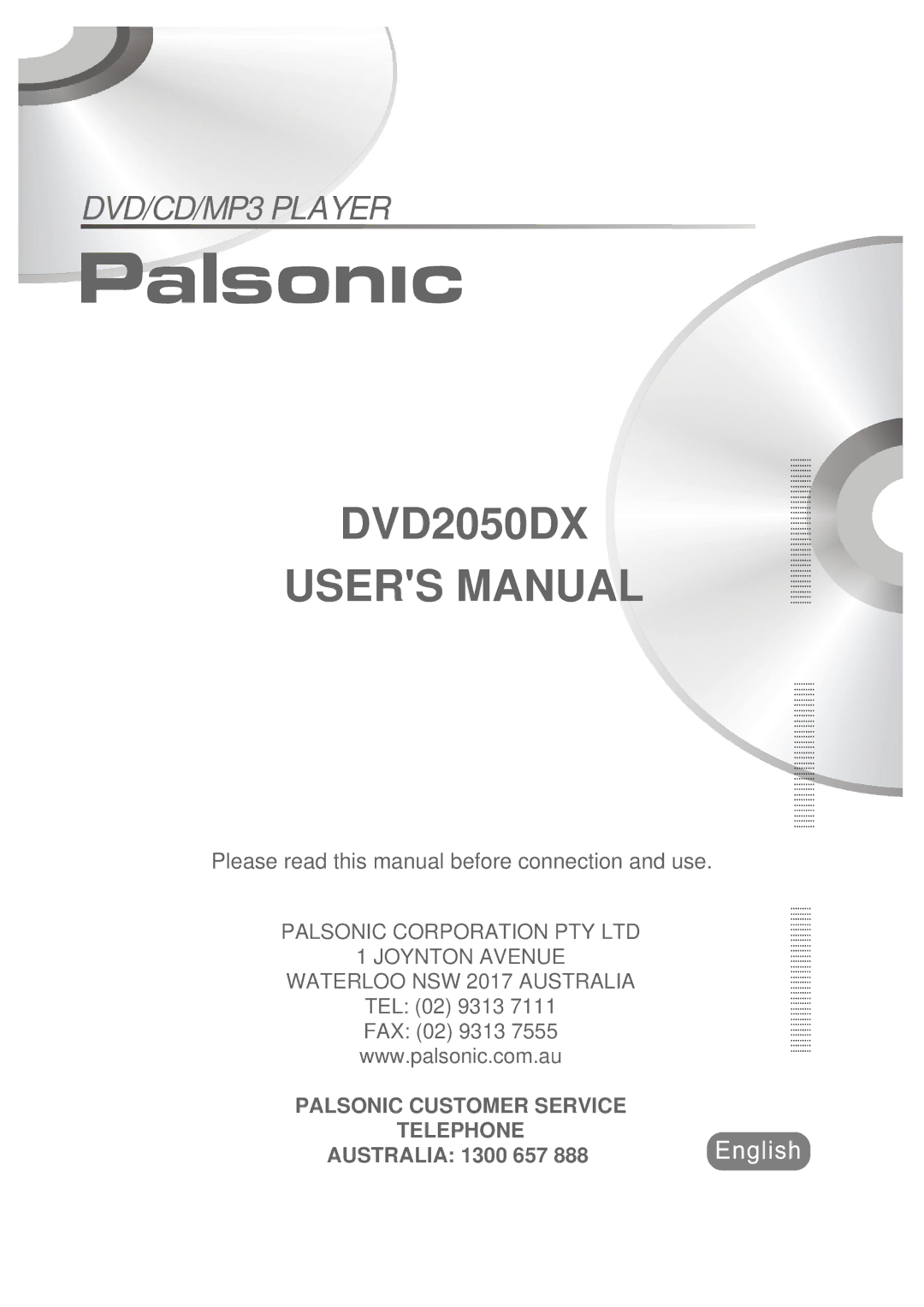 Palsonic DVD2050DX user manual 