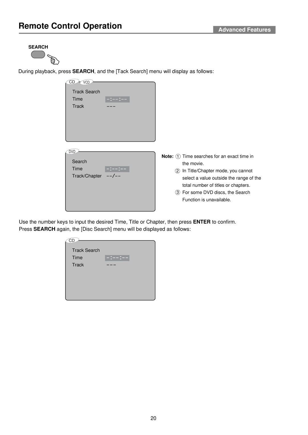 Palsonic DVD2050DX user manual Time 