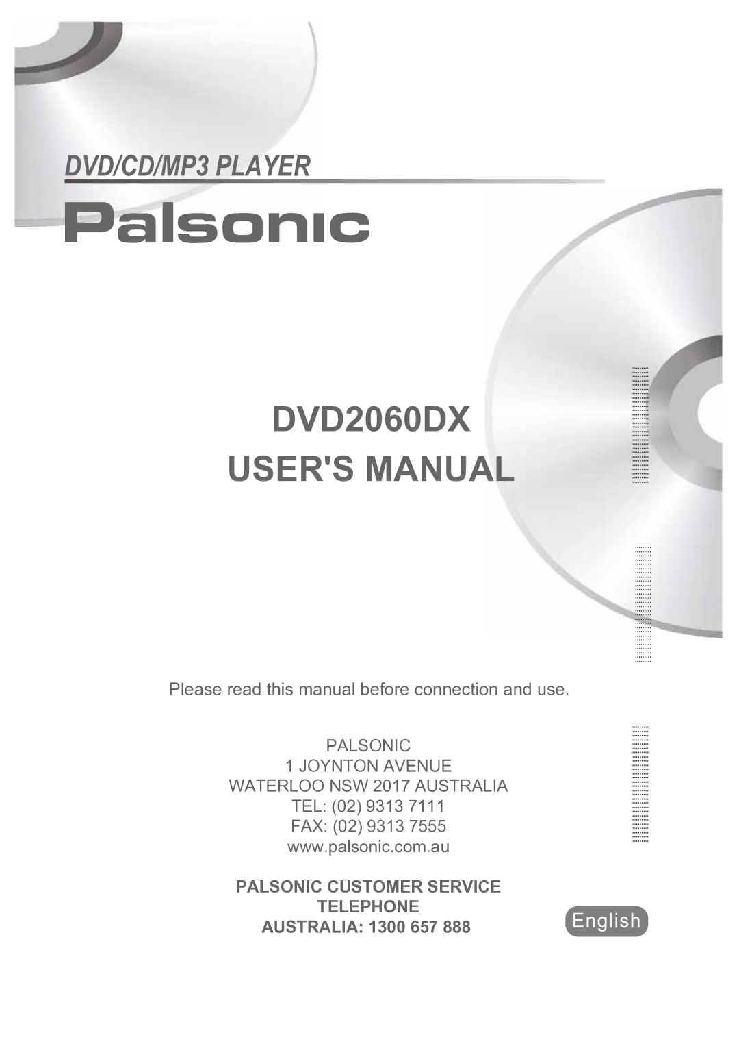 Palsonic DVD2060DX user manual 