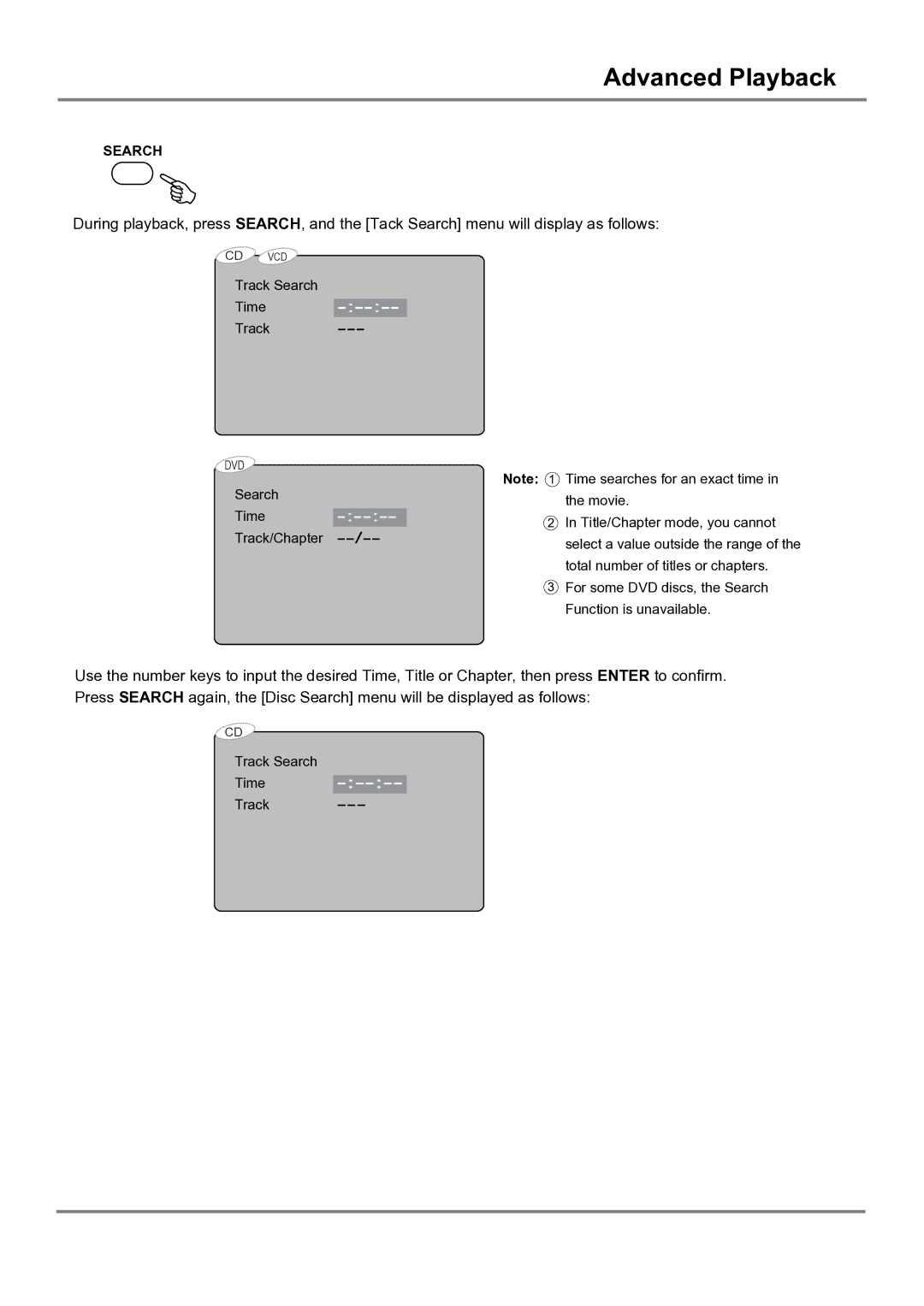 Palsonic DVD2060DX user manual Time 