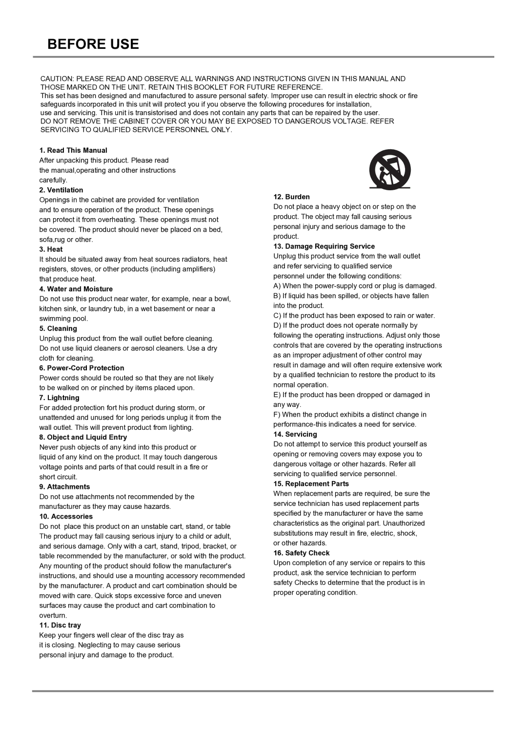 Palsonic DVD2060DX user manual Attachments 