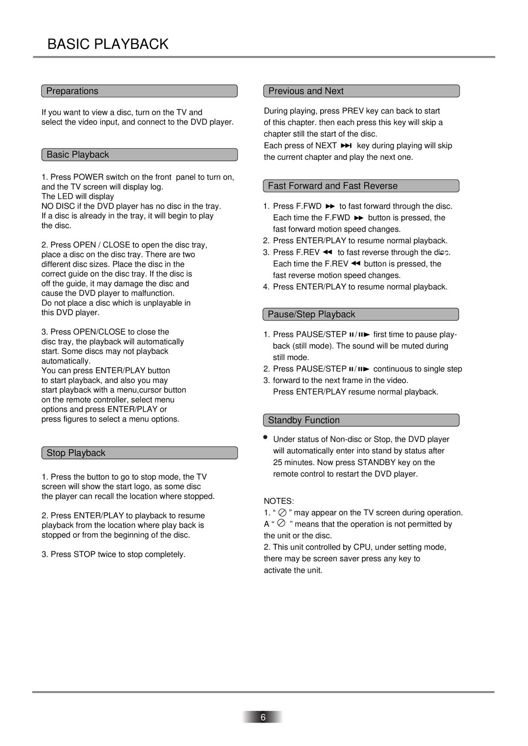 Palsonic DVD2060DX user manual Basic Playback, Preparations 