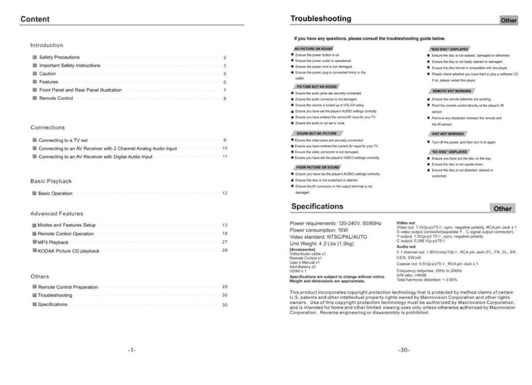 Palsonic DVD2080HD manual 