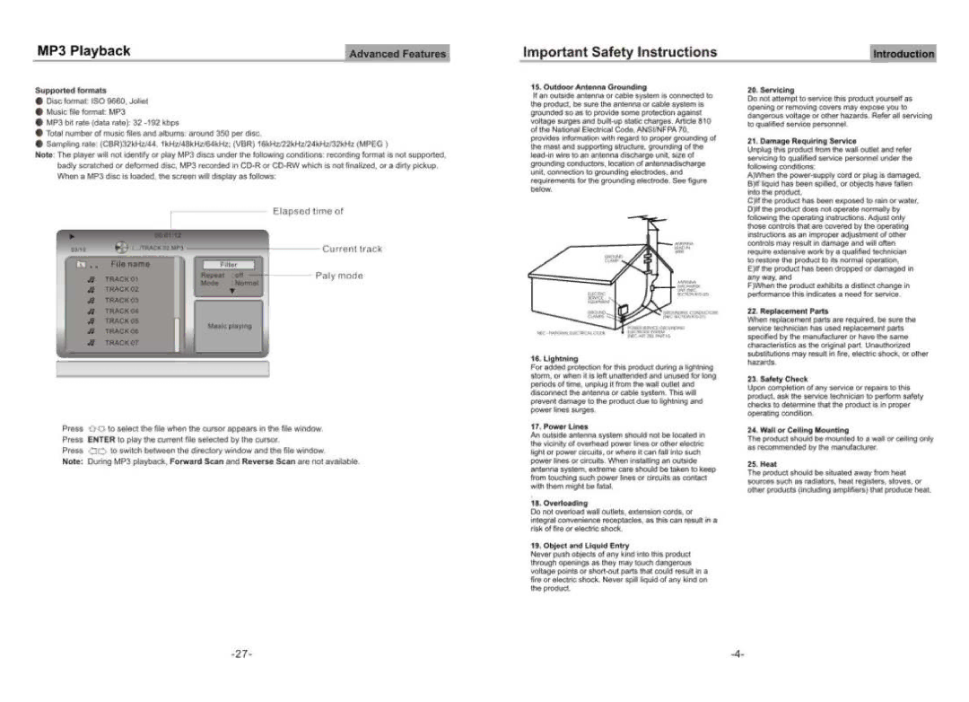 Palsonic DVD2080HD manual 