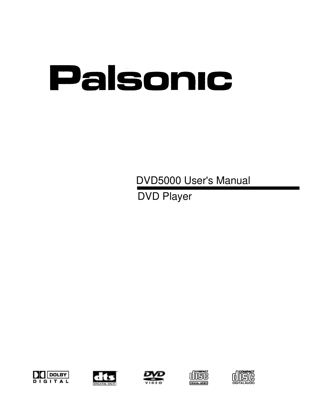 Palsonic DVD5000 user manual Oigitalauoio 