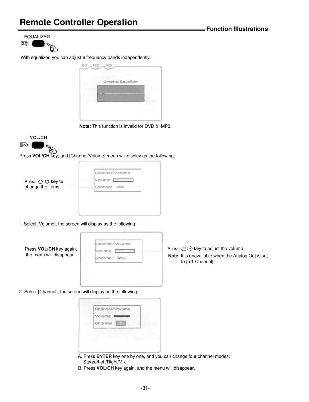 Palsonic DVD5000 user manual Equalizer 