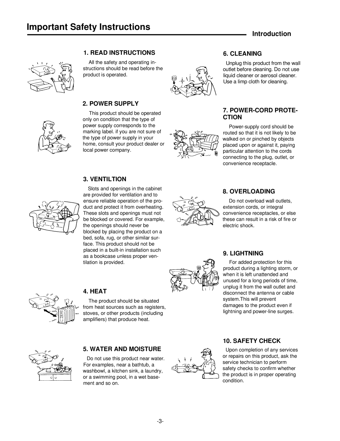 Palsonic DVD5000 user manual Important Safety Instructions 