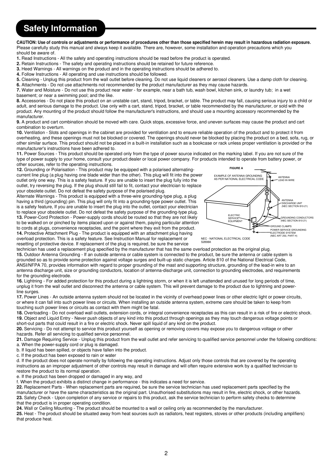 Palsonic DVDR313 manual Safety Information 