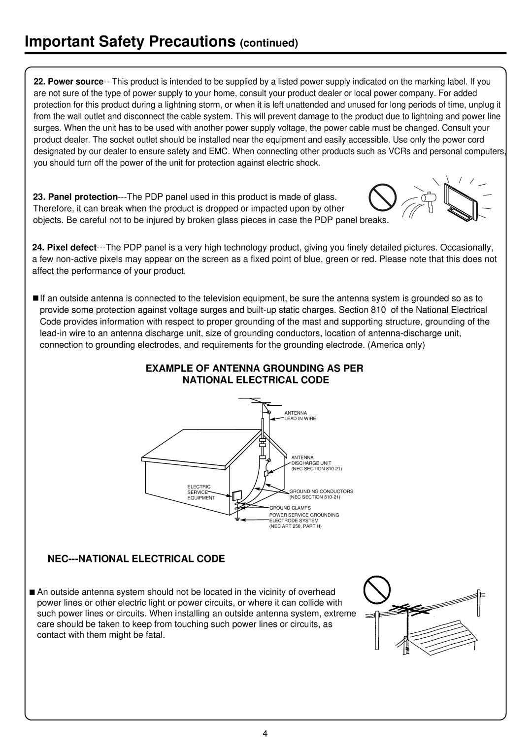 Palsonic PDP 5000 owner manual Example of Antenna Grounding AS PER National Electrical Code 