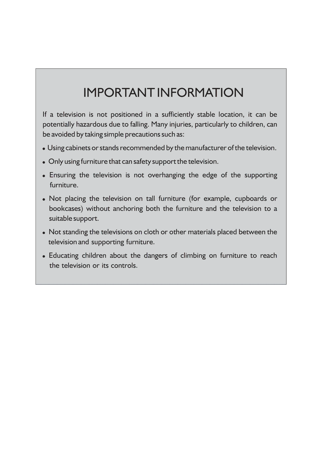 Palsonic PDP5055HD owner manual Important Information 