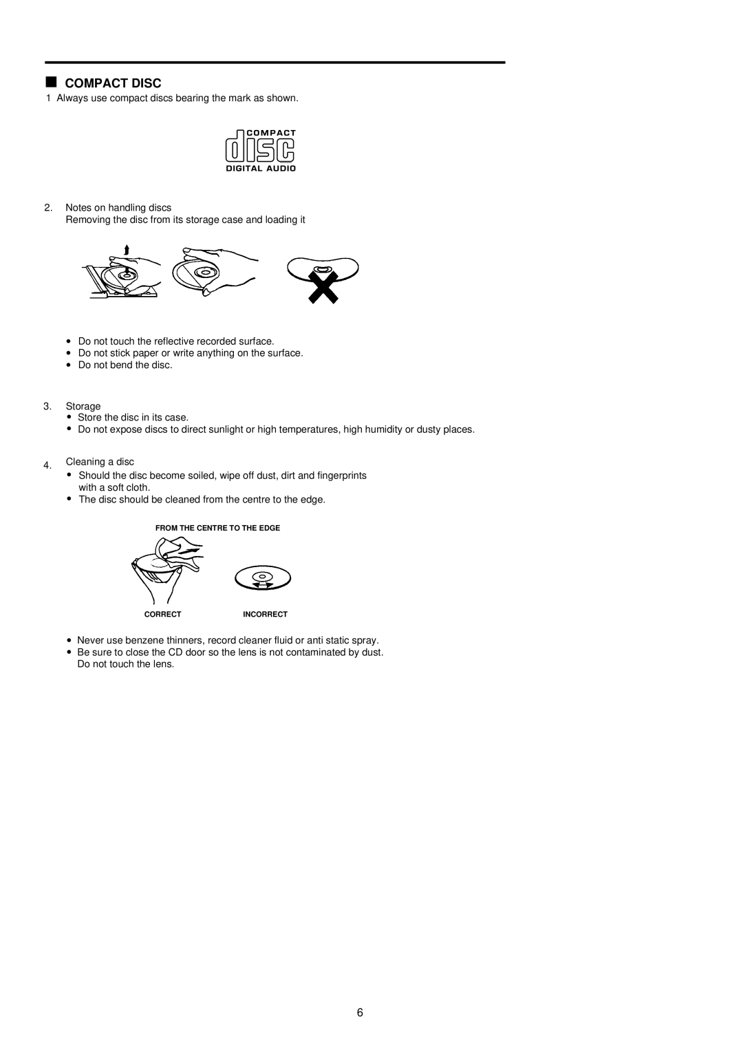 Palsonic PMC-211 instruction manual Compact Disc 