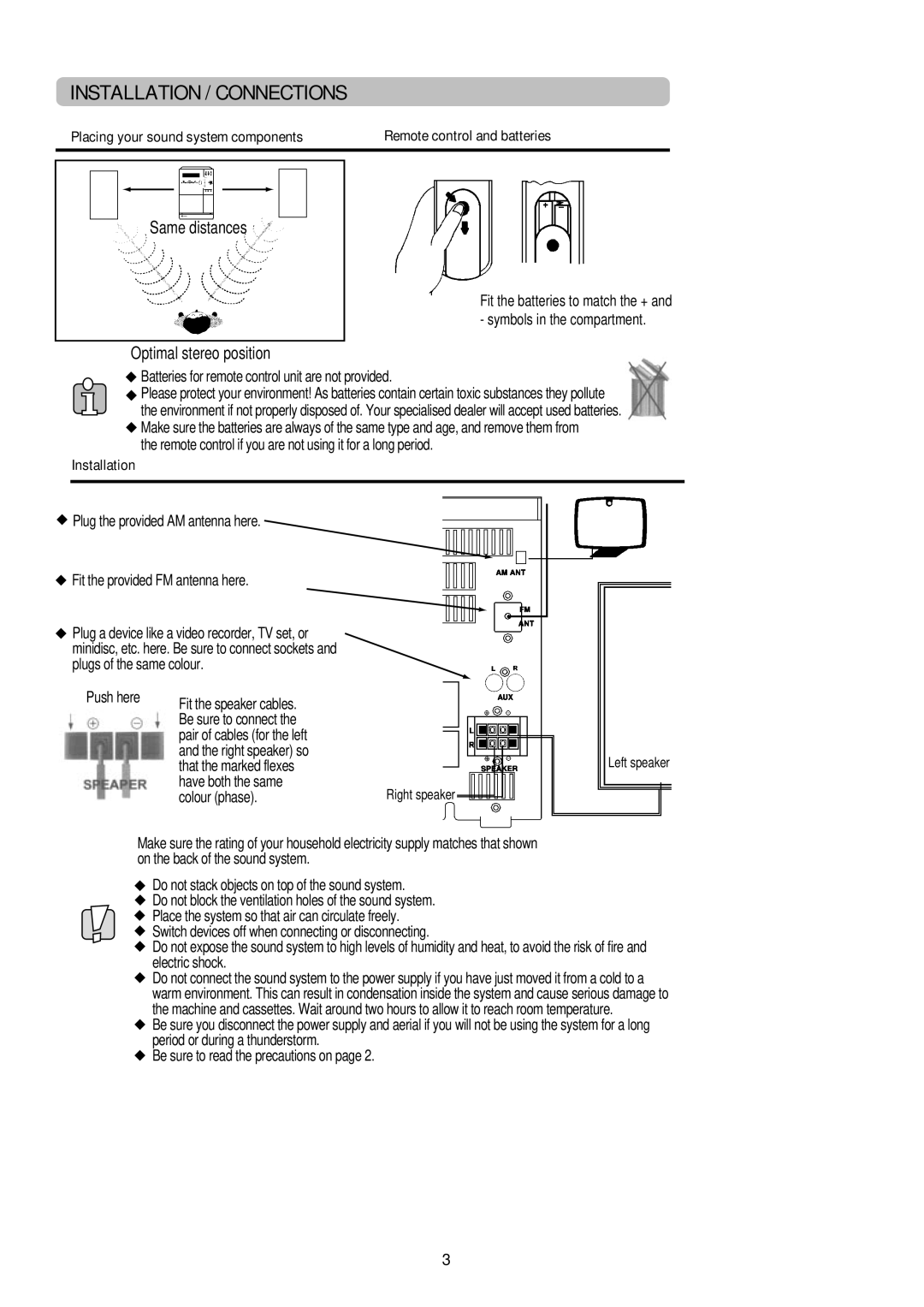 Palsonic PMCL-521 instruction manual Installation / Connections 