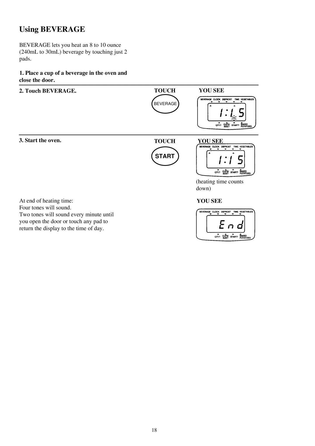 Palsonic PMO-585 manual Using Beverage 