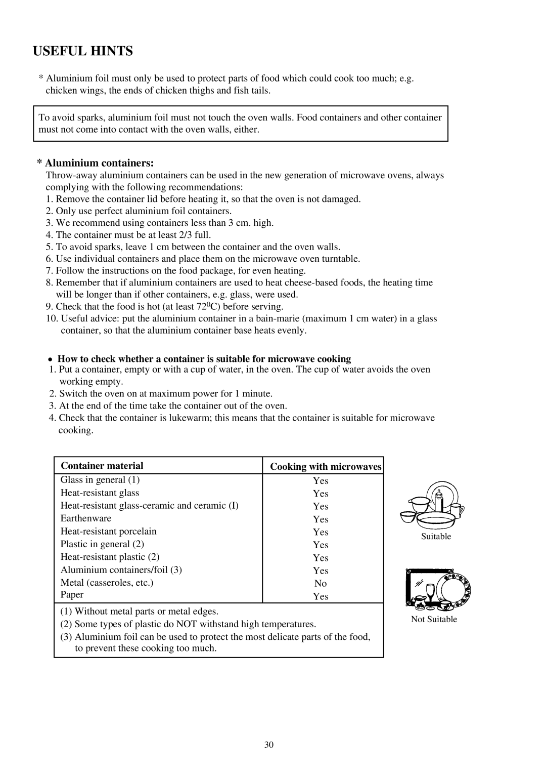 Palsonic PMO-585 manual Aluminium containers, Container material 