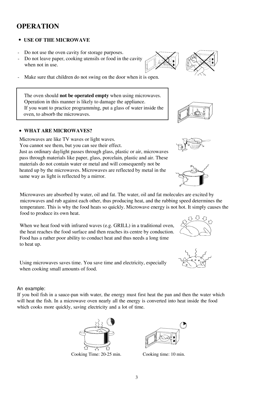 Palsonic PMO-585 manual Operation, USE of the Microwave 