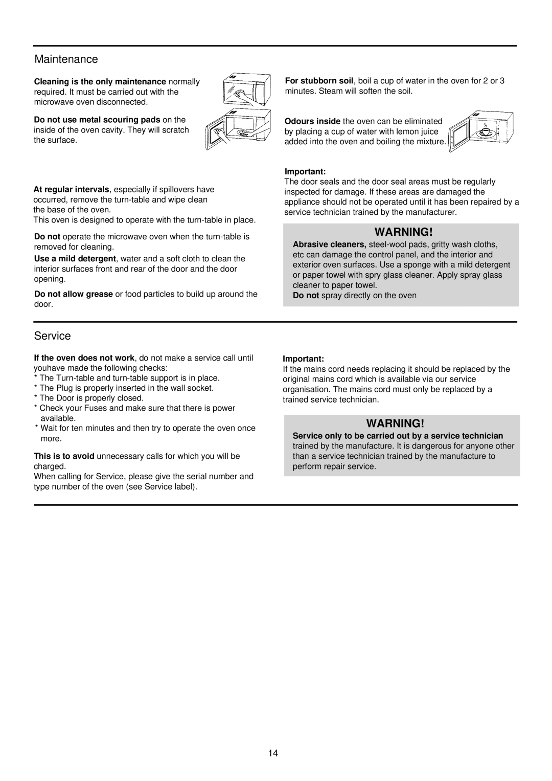 Palsonic PMO-755 manual Maintenance 