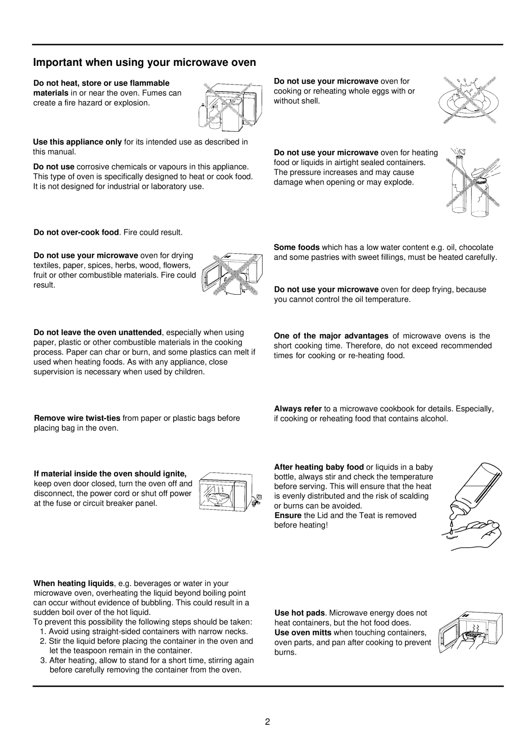 Palsonic PMO-755 manual Important when using your microwave oven 