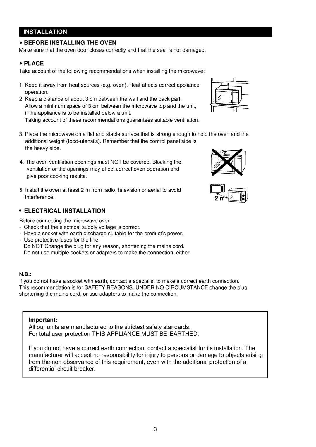 Palsonic PMO-758 manual Before Installing the Oven, Place, Electrical Installation 