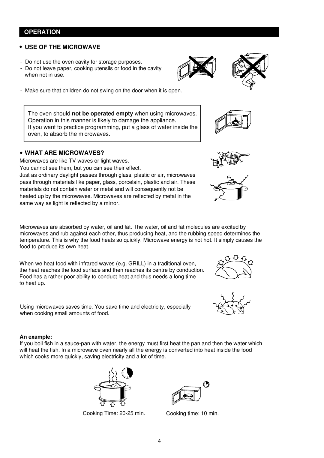 Palsonic PMO-758 manual Operation, USE of the Microwave, What are MICROWAVES?, An example 