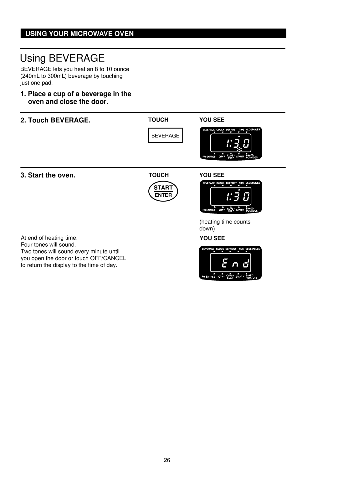 Palsonic PMO-850, PMO-888 installation instructions Using Beverage 