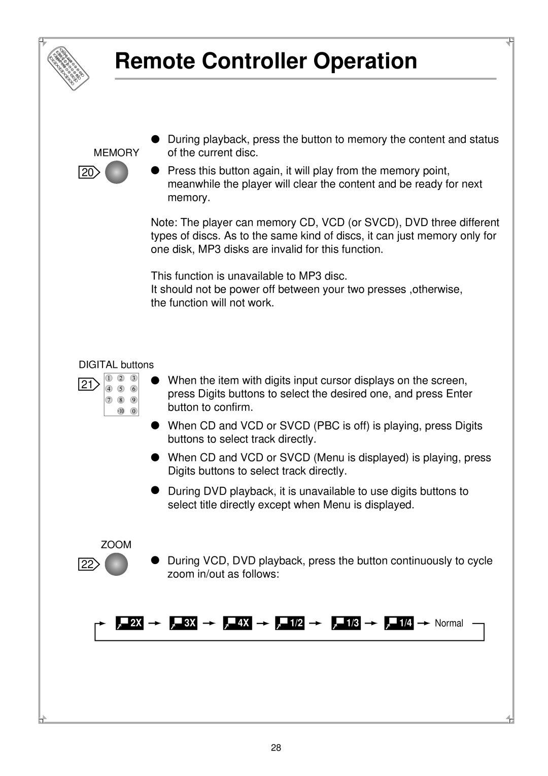 Palsonic PVP100 manual Memory 