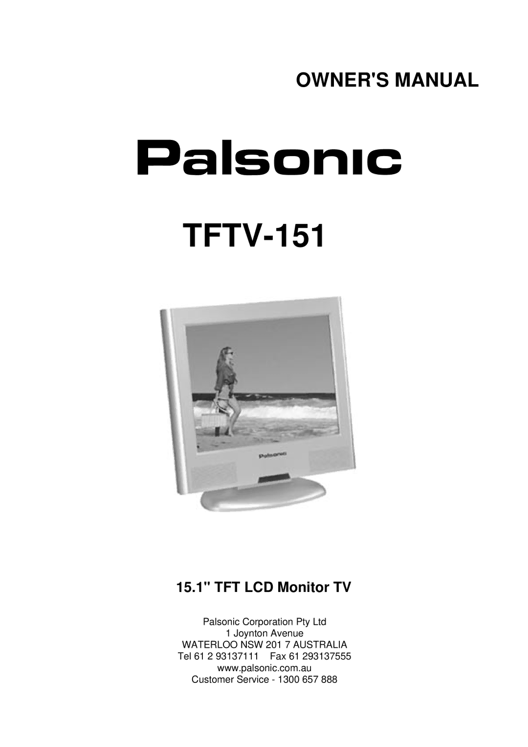 Palsonic TFTV-151 owner manual 