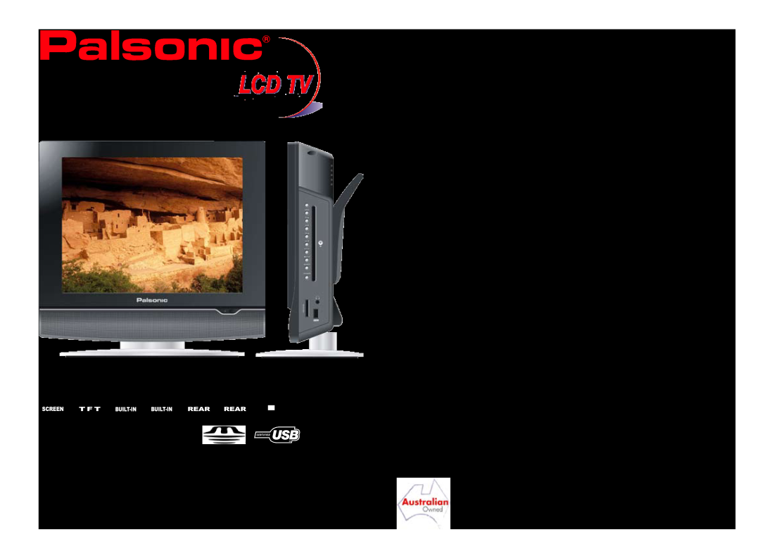 Palsonic TFTV1550DT specifications 38cm TFT LCD Television with Integrated SD Digital Tuner, Viewing Angle 1500/1300 