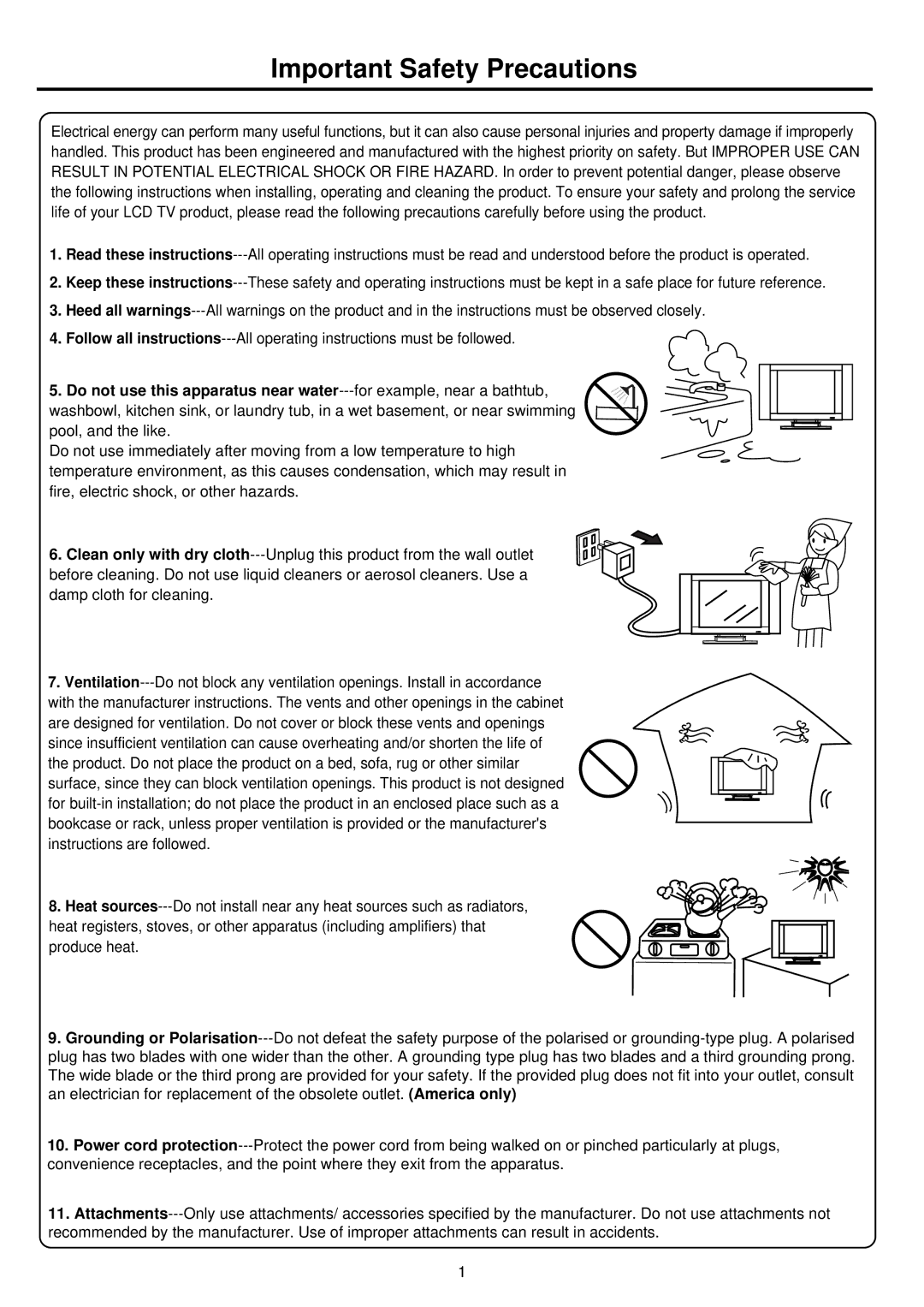 Palsonic TFTV665UBK owner manual Important Safety Precautions 