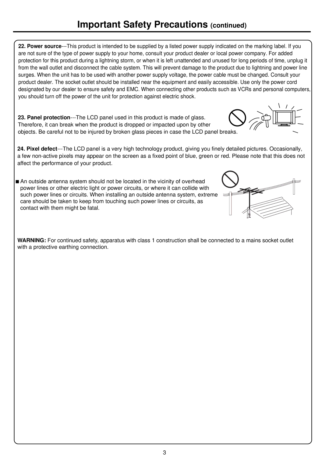 Palsonic TFTV665UBK owner manual Important Safety Precautions 